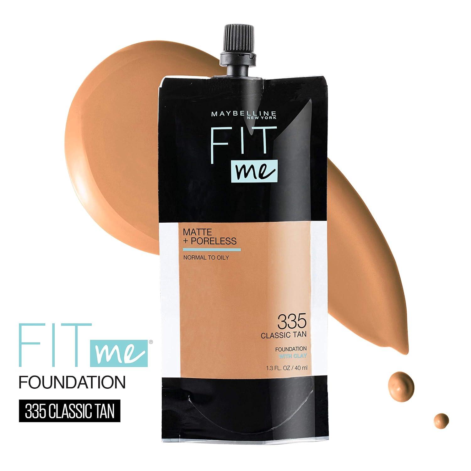 imageMaybelline Fit Me Matte Poreless Liquid OilFree Foundation Makeup Ivory 1 Count Packaging May Vary335 CLASSIC TAN
