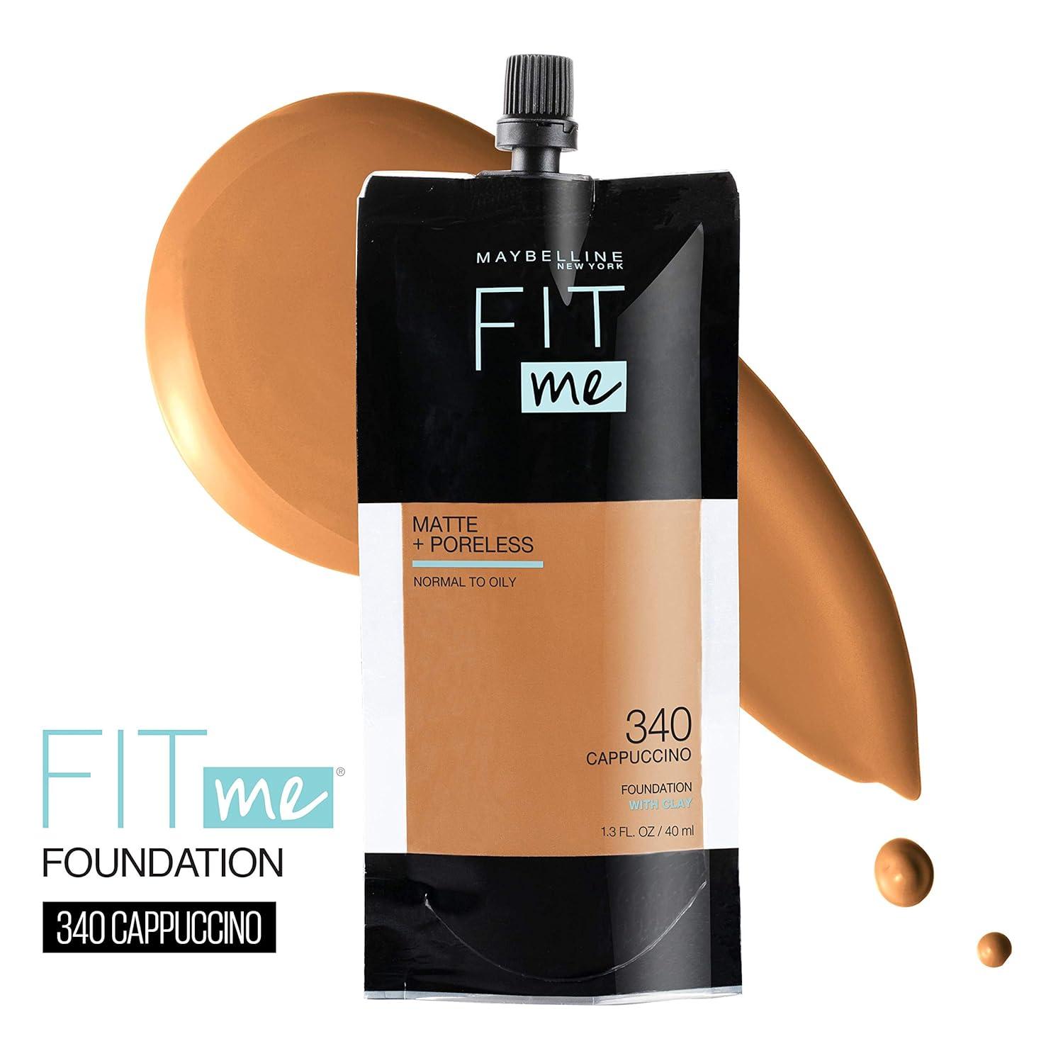 imageMaybelline Fit Me Matte Poreless Liquid OilFree Foundation Makeup Ivory 1 Count Packaging May Vary340 CAPPUCCINO