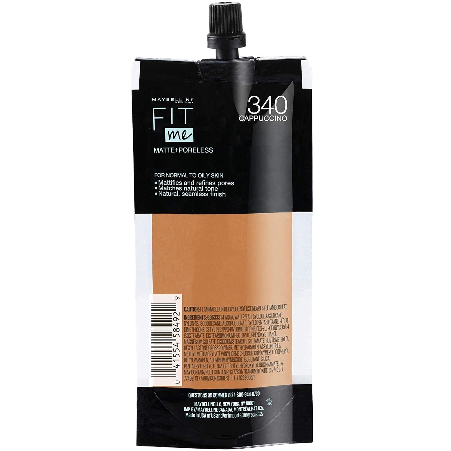 imageMaybelline Fit Me Matte Poreless Liquid OilFree Foundation Makeup Ivory 1 Count Packaging May Vary340 CAPPUCCINO