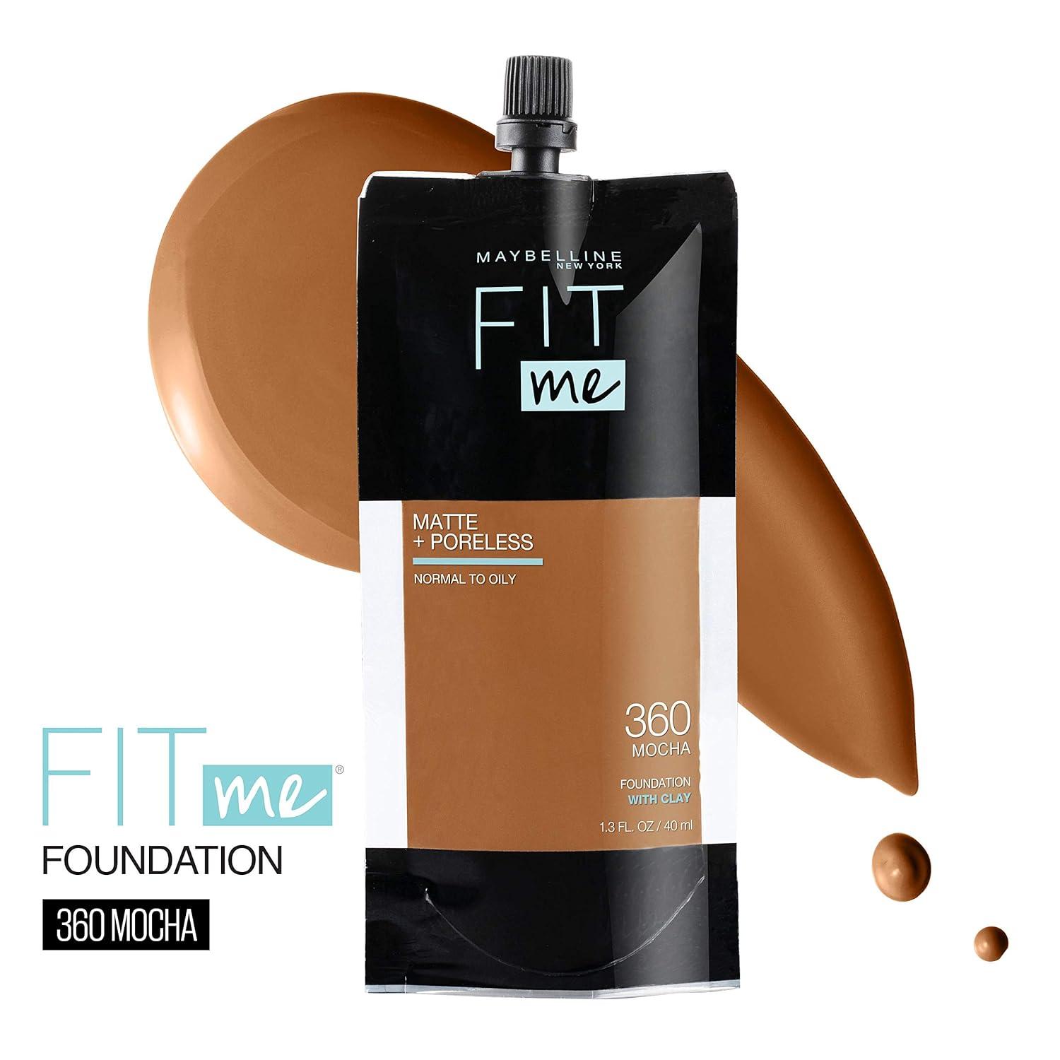 imageMaybelline Fit Me Matte Poreless Liquid OilFree Foundation Makeup Ivory 1 Count Packaging May Vary360 MOCHA