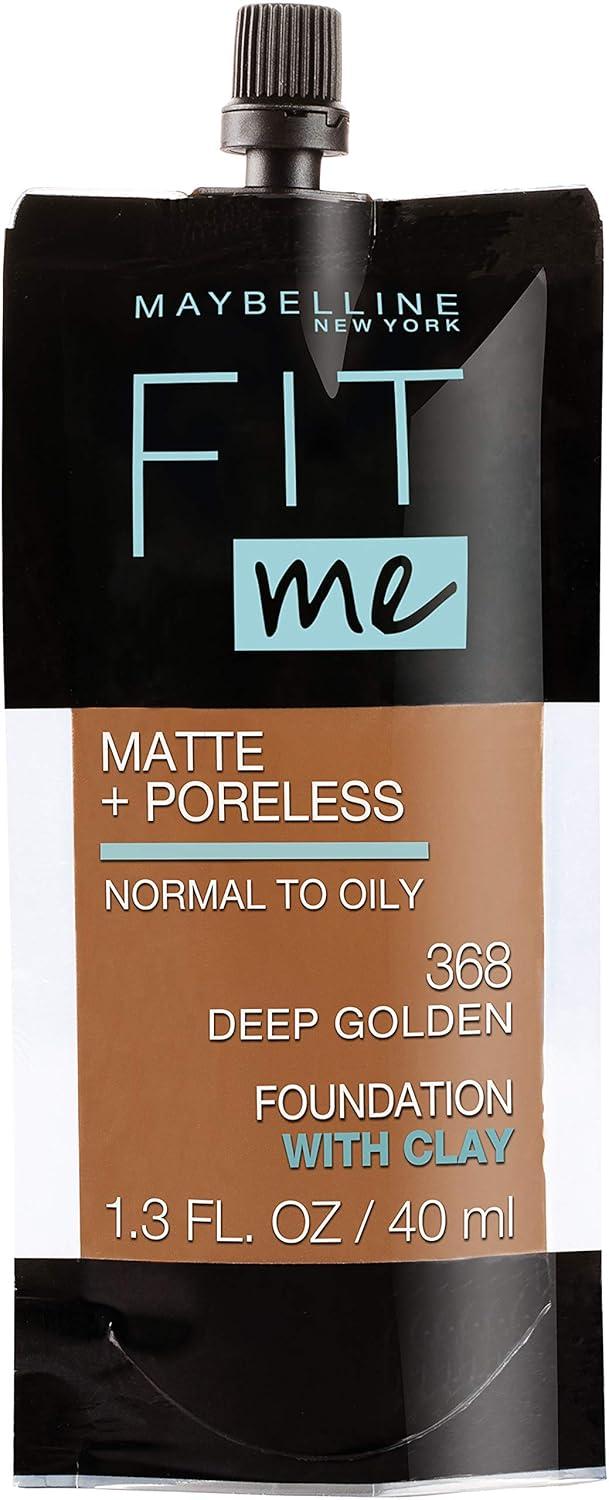 imageMaybelline Fit Me Matte Poreless Liquid OilFree Foundation Makeup Ivory 1 Count Packaging May Vary368 DEEP GOLDEN