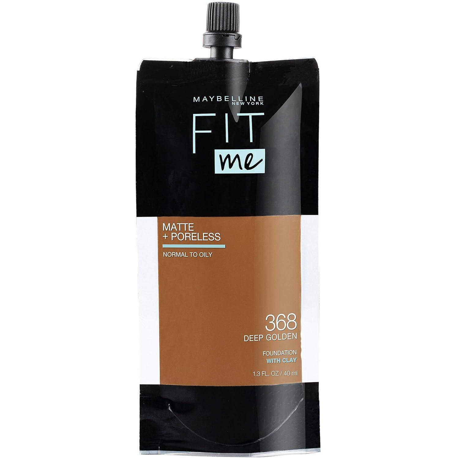 imageMaybelline Fit Me Matte Poreless Liquid OilFree Foundation Makeup Ivory 1 Count Packaging May Vary368 DEEP GOLDEN
