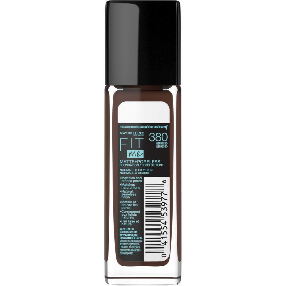 imageMaybelline Fit Me Matte Poreless Liquid OilFree Foundation Makeup Ivory 1 Count Packaging May Vary380 ESPRESSO