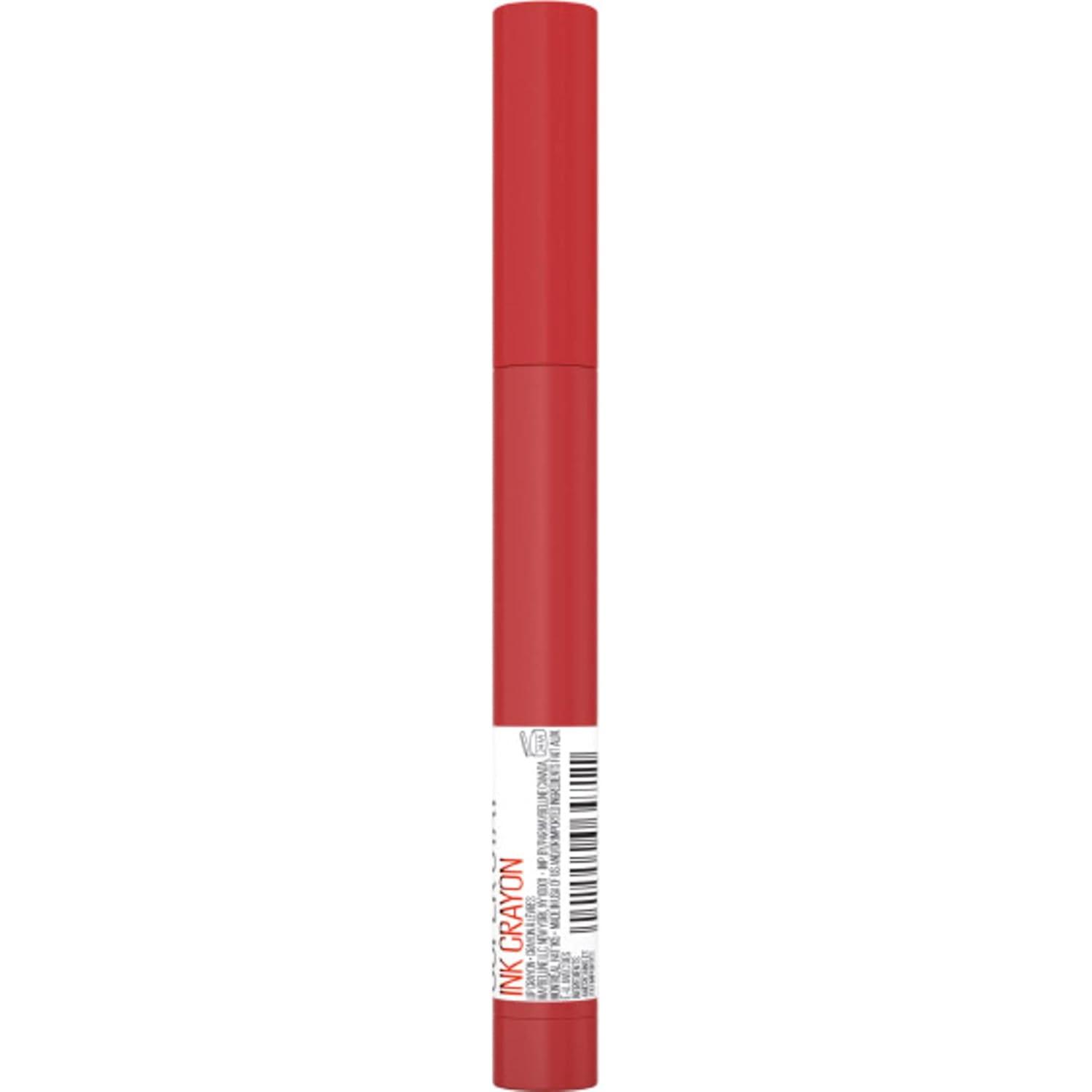 imageMaybelline Super Stay Ink Crayon Lipstick Makeup Precision Tip Matte Lip Crayon with Builtin Sharpener Longwear Up To 8Hrs Own Your Empire Blue Red 1 Count135 MAKE MOVES