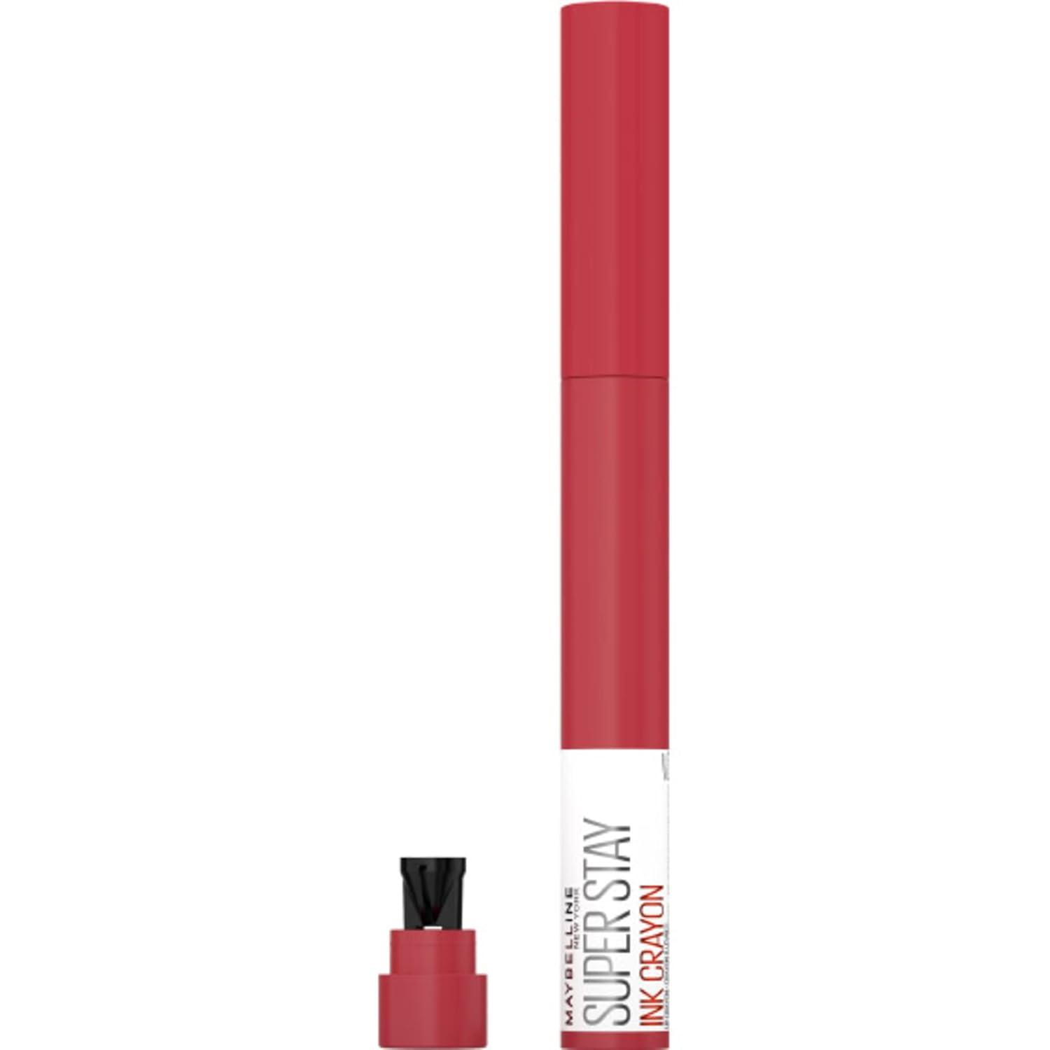 imageMaybelline Super Stay Ink Crayon Lipstick Makeup Precision Tip Matte Lip Crayon with Builtin Sharpener Longwear Up To 8Hrs Own Your Empire Blue Red 1 Count140 WORK FOR IT