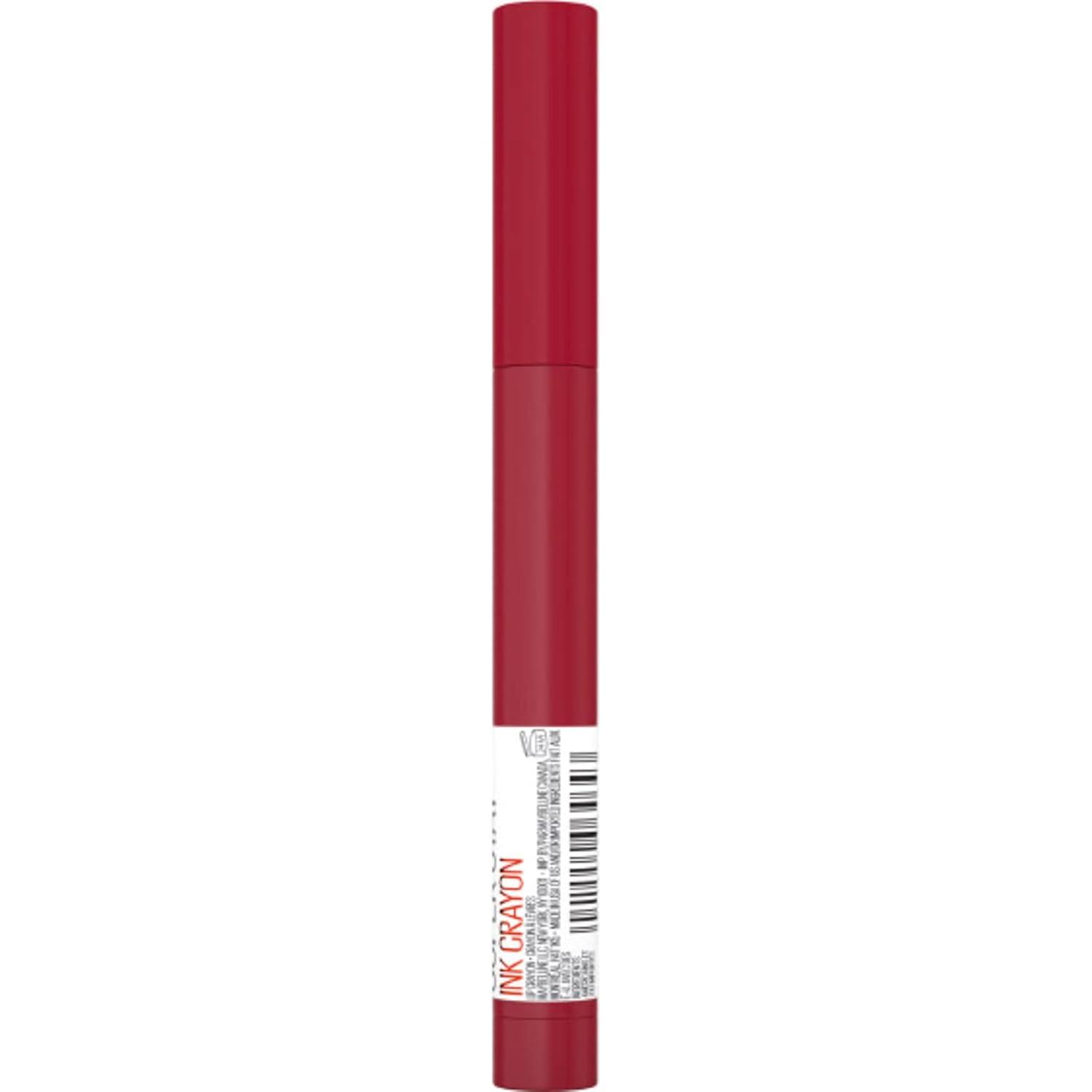 imageMaybelline Super Stay Ink Crayon Lipstick Makeup Precision Tip Matte Lip Crayon with Builtin Sharpener Longwear Up To 8Hrs Own Your Empire Blue Red 1 Count125 CHECK YOURSELF