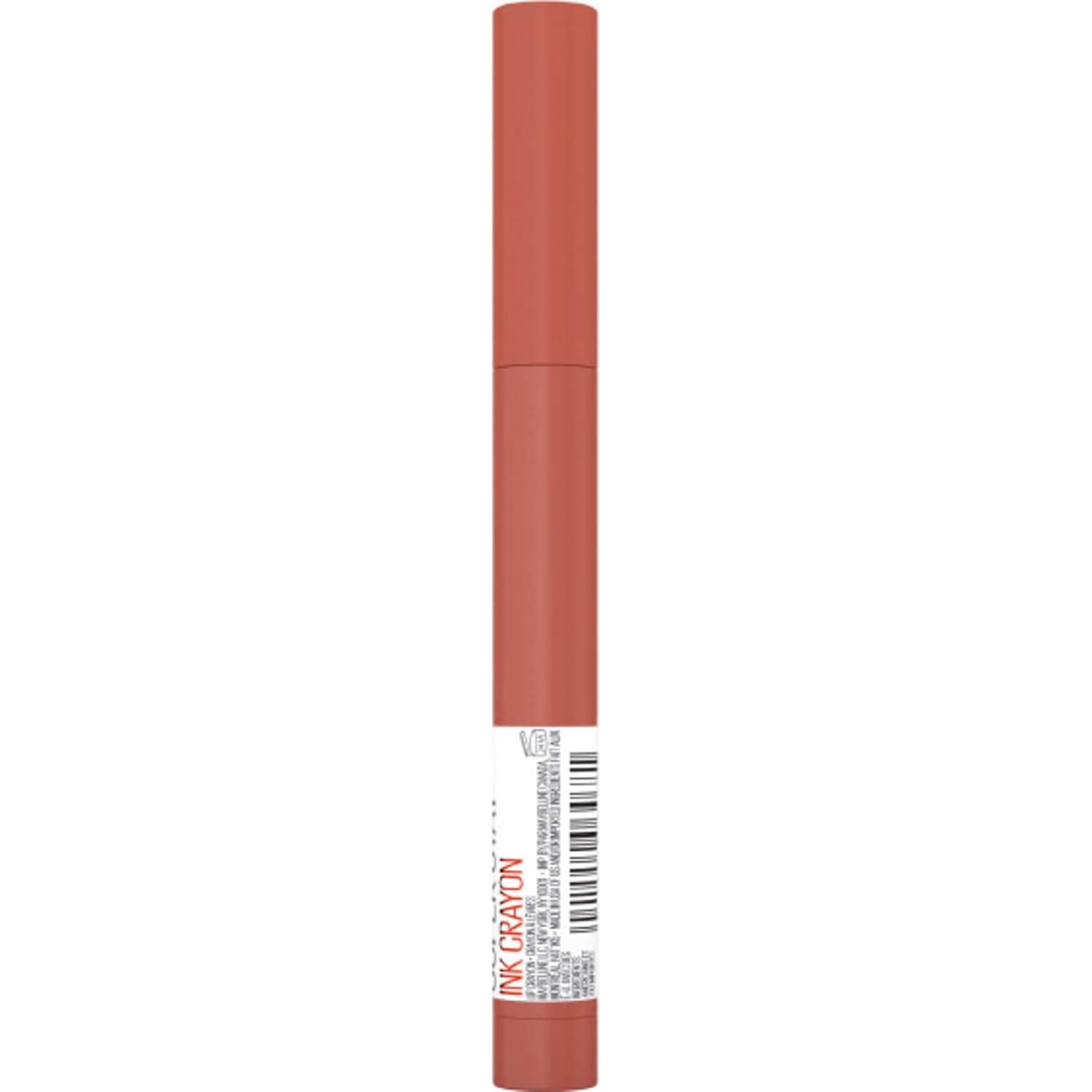 imageMaybelline Super Stay Ink Crayon Lipstick Makeup Precision Tip Matte Lip Crayon with Builtin Sharpener Longwear Up To 8Hrs Own Your Empire Blue Red 1 Count160 STOP AT NOTHING