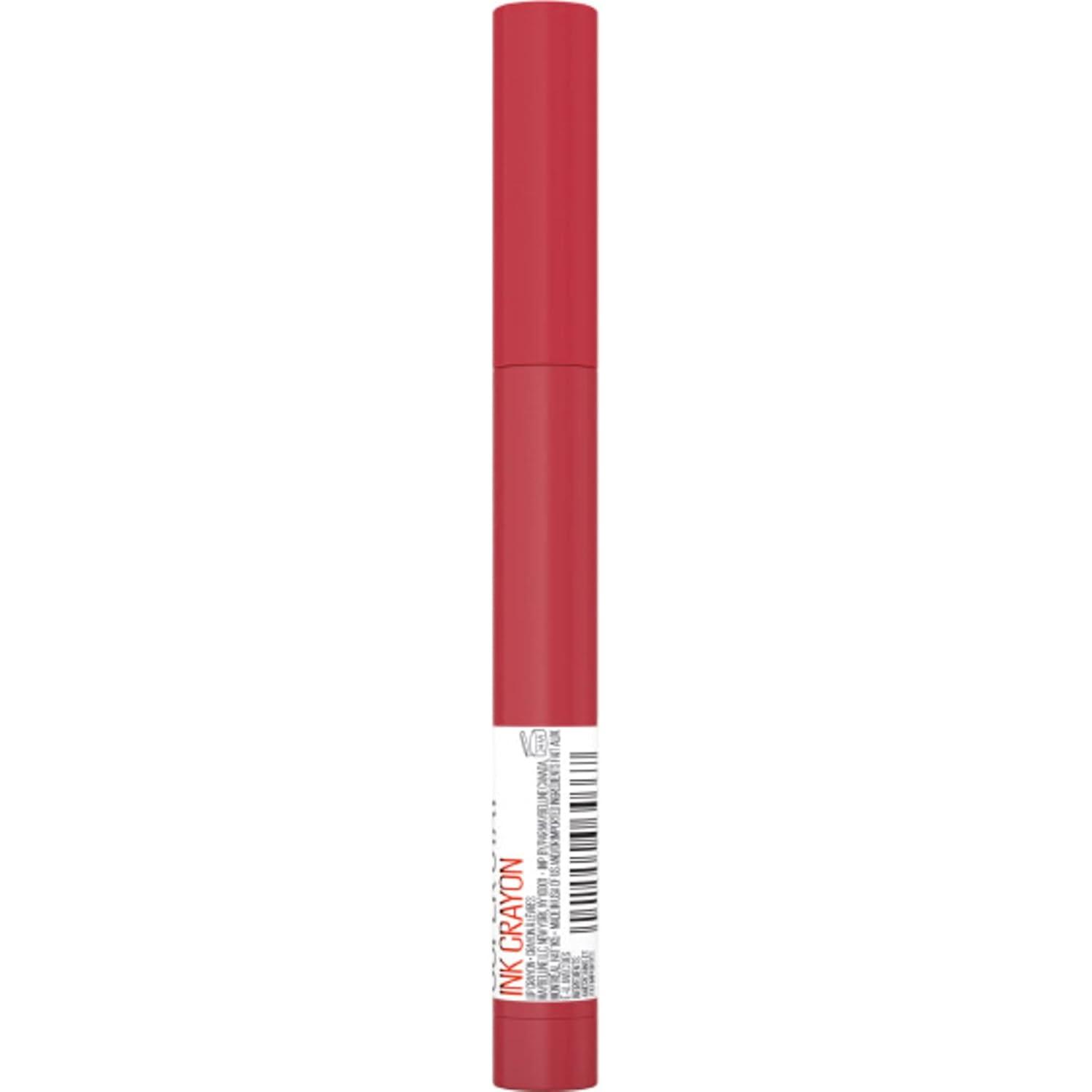 imageMaybelline Super Stay Ink Crayon Lipstick Makeup Precision Tip Matte Lip Crayon with Builtin Sharpener Longwear Up To 8Hrs Own Your Empire Blue Red 1 Count140 WORK FOR IT