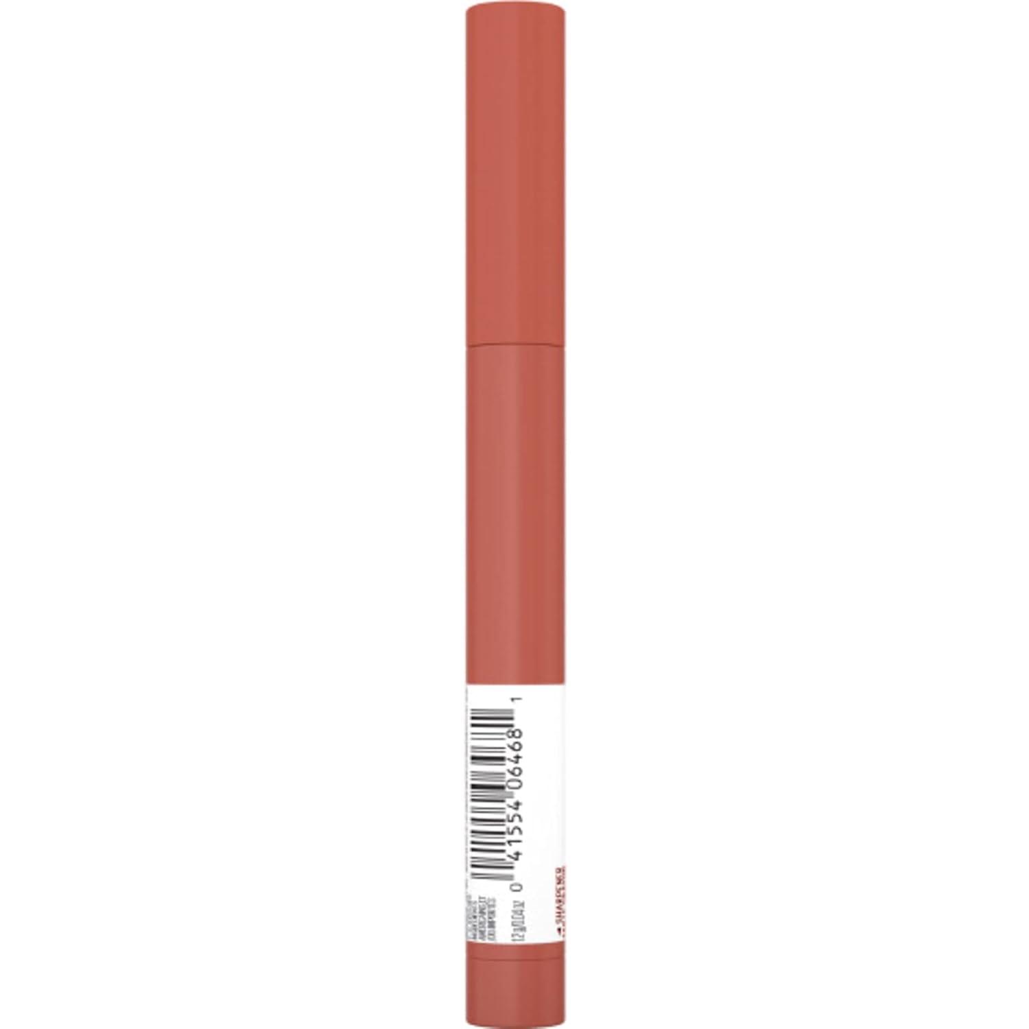 imageMaybelline Super Stay Ink Crayon Lipstick Makeup Precision Tip Matte Lip Crayon with Builtin Sharpener Longwear Up To 8Hrs Own Your Empire Blue Red 1 Count160 STOP AT NOTHING