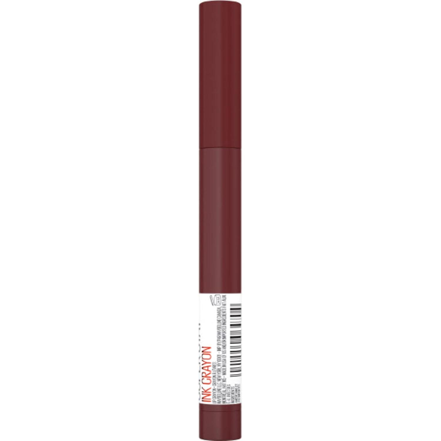 imageMaybelline Super Stay Ink Crayon Lipstick Makeup Precision Tip Matte Lip Crayon with Builtin Sharpener Longwear Up To 8Hrs Own Your Empire Blue Red 1 Count165 DRIVE THE FUTURE