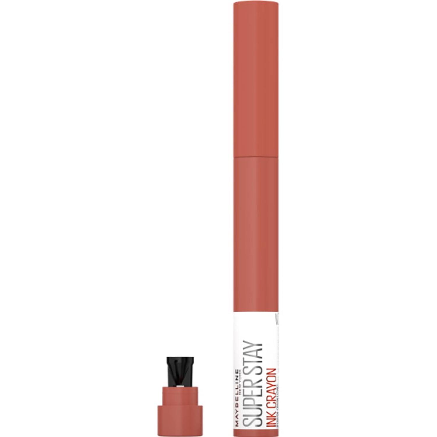 imageMaybelline Super Stay Ink Crayon Lipstick Makeup Precision Tip Matte Lip Crayon with Builtin Sharpener Longwear Up To 8Hrs Own Your Empire Blue Red 1 Count160 STOP AT NOTHING