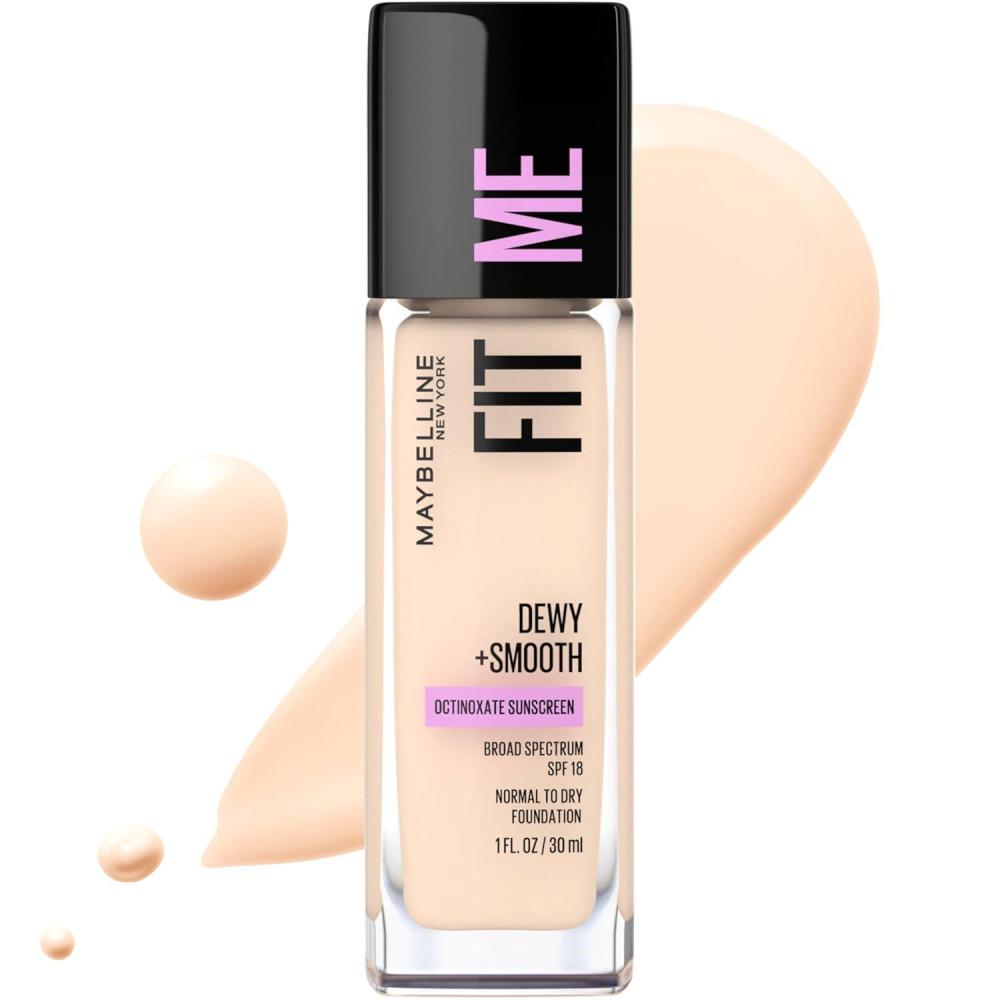 imageMaybelline Fit Me Dewy  Smooth Liquid Foundation Makeup Fair Porcelain 1 Count Packaging May Vary102 FAIR PORCELAIN