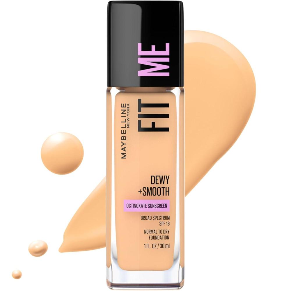 imageMaybelline Fit Me Dewy  Smooth Liquid Foundation Makeup Fair Porcelain 1 Count Packaging May Vary210 SANDY BEIGE