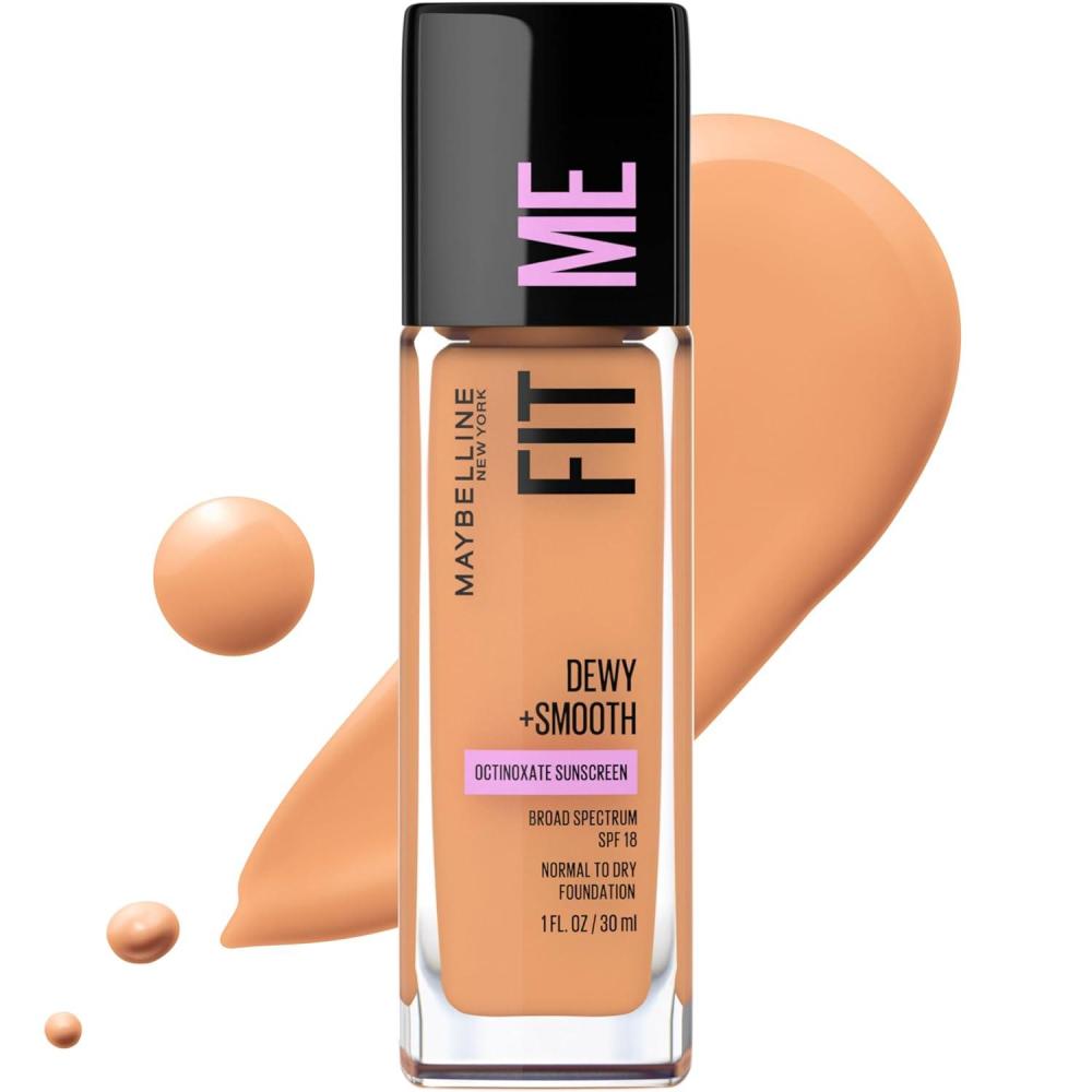 imageMaybelline Fit Me Dewy  Smooth Liquid Foundation Makeup Fair Porcelain 1 Count Packaging May Vary322 WARM HONEY