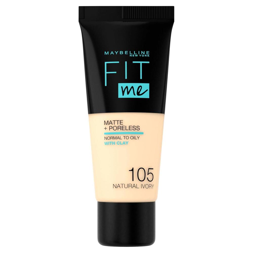 imageMaybelline Fit Me Matte Poreless Liquid OilFree Foundation Makeup Ivory 1 Count Packaging May Vary105 NATURAL IVORY