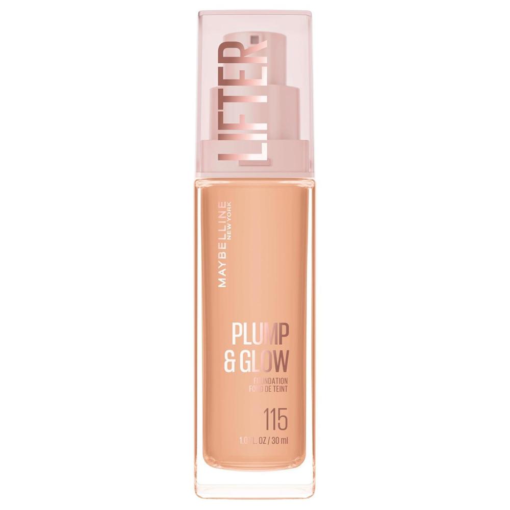 imageMaybelline Lifter Plump amp Glow Foundation Liquid Foundation with 2 Niacinamide Hyaluronic Acid Plumping and Brightening Face Makeup 118 1 Count115 COOL