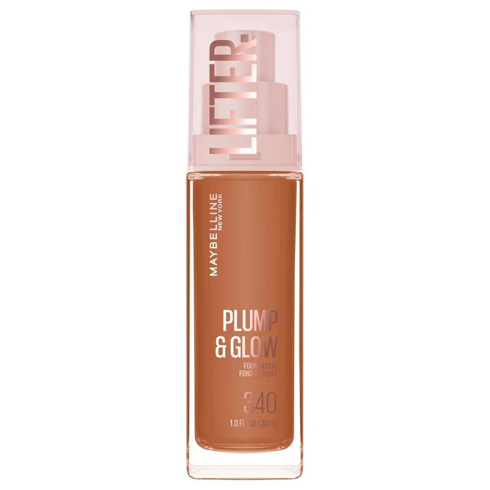 imageMaybelline Lifter Plump amp Glow Foundation Liquid Foundation with 2 Niacinamide Hyaluronic Acid Plumping and Brightening Face Makeup 118 1 Count340 WARM