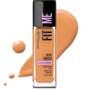 Maybelline Fit Me Dewy + Smooth Liquid Foundation Makeup, Fair Porcelain, 1 Count (Packaging May Vary)(330 TOFFEE)