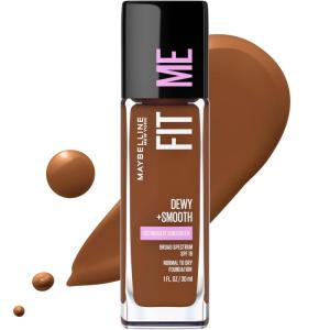 Maybelline Fit Me Dewy + Smooth Liquid Foundation Makeup, Fair Porcelain, 1 Count (Packaging May Vary)(375 JAVA)