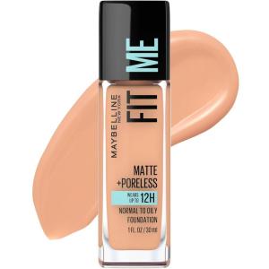 Maybelline Fit Me Matte + Poreless Liquid Oil-Free Foundation Makeup, Ivory, 1 Count (Packaging May Vary)(242 LIGHT HONEY)