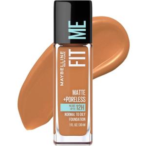 Maybelline Fit Me Matte + Poreless Liquid Oil-Free Foundation Makeup, Ivory, 1 Count (Packaging May Vary)(340 CAPPUCCINO)