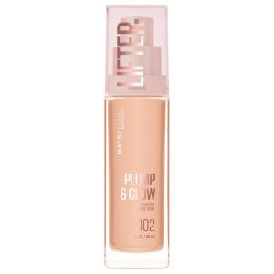 Maybelline Lifter Plump & Glow Foundation, Liquid Foundation with 2% Niacinamide + Hyaluronic Acid, Plumping and Brightening Face Makeup, 118, 1 Count(102 NEUTRAL)