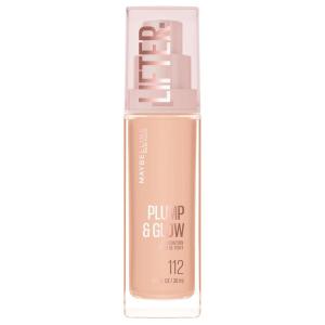 Maybelline Lifter Plump & Glow Foundation, Liquid Foundation with 2% Niacinamide + Hyaluronic Acid, Plumping and Brightening Face Makeup, 118, 1 Count(112 NEUTRAL)