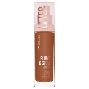 Maybelline Lifter Plump & Glow Foundation, Liquid Foundation with 2% Niacinamide + Hyaluronic Acid, Plumping and Brightening Face Makeup, 118, 1 Count(359 NEUTRAL)