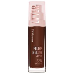 Maybelline Lifter Plump & Glow Foundation, Liquid Foundation with 2% Niacinamide + Hyaluronic Acid, Plumping and Brightening Face Makeup, 118, 1 Count(385 COOL)