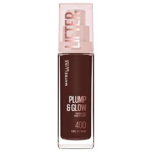 Maybelline Lifter Plump & Glow Foundation, Liquid Foundation with 2% Niacinamide + Hyaluronic Acid, Plumping and Brightening Face Makeup, 118, 1 Count(400 COOL)