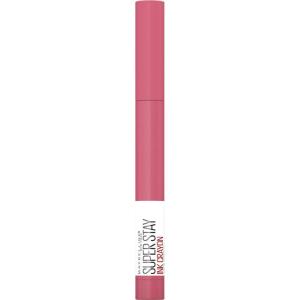 Maybelline Super Stay Ink Crayon Lipstick Makeup, Precision Tip Matte Lip Crayon with Built-in Sharpener, Longwear Up To 8Hrs, Own Your Empire, Blue Red, 1 Count(Pink)