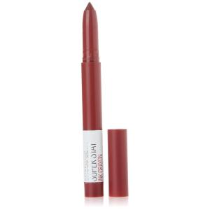 Maybelline Super Stay Ink Crayon Lipstick Makeup, Precision Tip Matte Lip Crayon with Built-in Sharpener, Longwear Up To 8Hrs, Own Your Empire, Blue Red, 1 Count(55 MAKE IT HAPPEN)