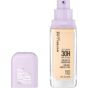 Maybelline Super Stay Lumi-Matte Foundation, Lightweight and Buildable Full Coverage Foundation Makeup For Up To 30HR Wear, 125, 1 Count(110 – Warm)