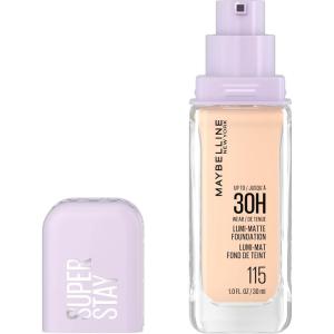Maybelline Super Stay Lumi-Matte Foundation, Lightweight and Buildable Full Coverage Foundation Makeup For Up To 30HR Wear, 125, 1 Count(115 – Cool)