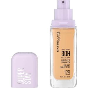 Maybelline Super Stay Lumi-Matte Foundation, Lightweight and Buildable Full Coverage Foundation Makeup For Up To 30HR Wear, 125, 1 Count(128 – Warm)