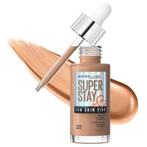 Maybelline Super Stay Up to 24HR Skin Tint, Radiant Light-to-Medium Coverage Foundation, Makeup Infused With Vitamin C, 310, 1 Count(322)