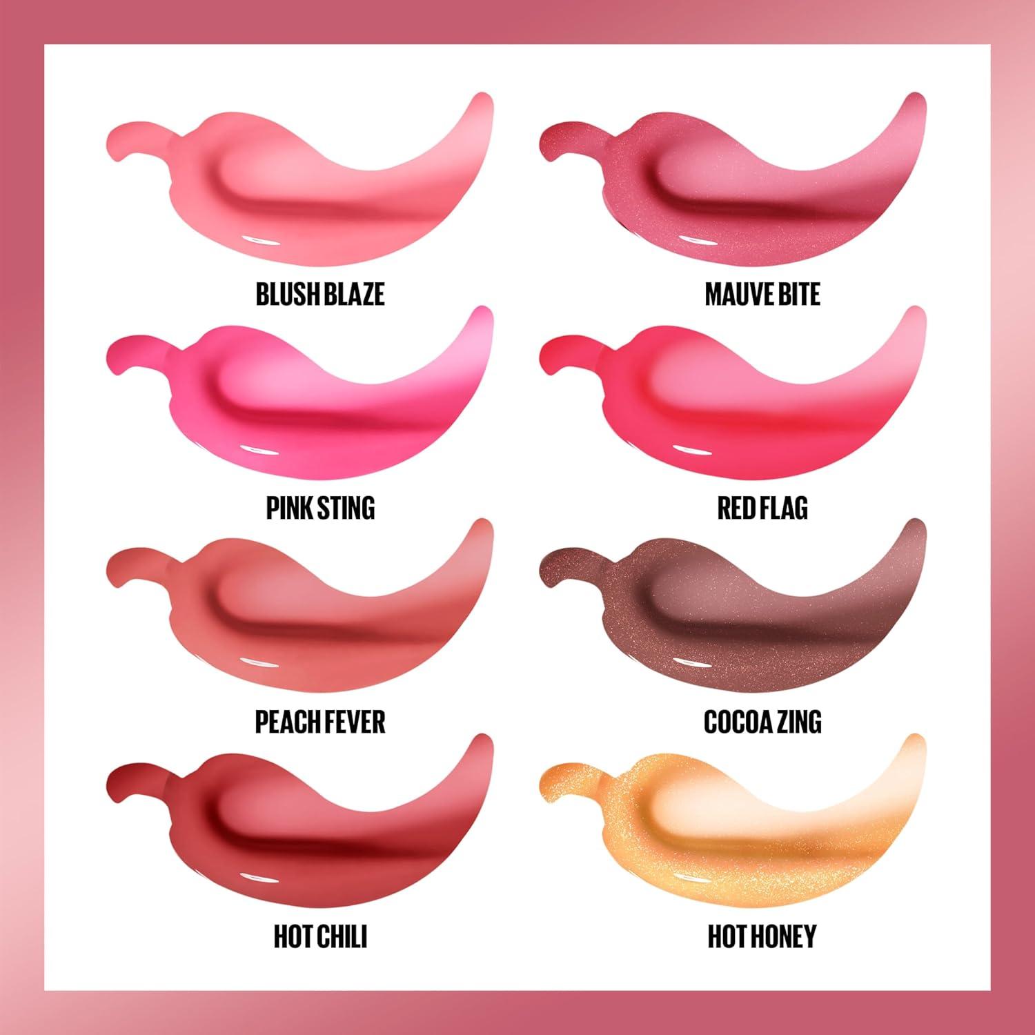 imageMAYBELLINE Lifter Gloss Lifter Plump Plumping Lip Gloss with Chili Pepper and 5 MaxiLip Hot Honey Clear with Pink and Gold 1 Count1 BLUSH BLAZE