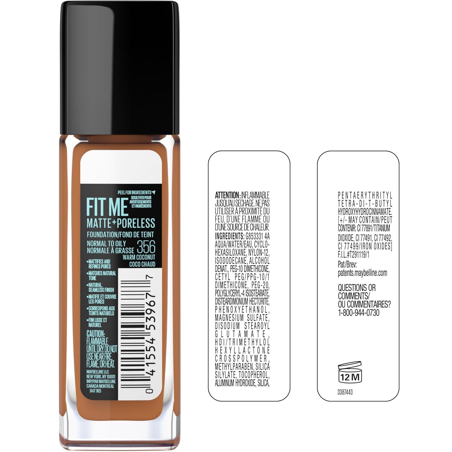 imageMaybelline Fit Me Matte Poreless Mattifying Face Primer Makeup With Sunscreen Broad Spectrum SPF 20 16HR Wear Shine Control Clear 1 CountPrimer Java Foundation Bundle