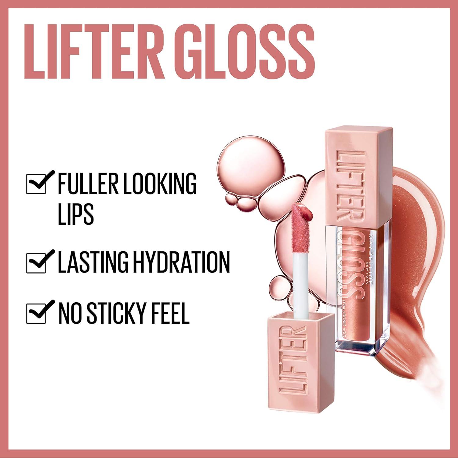 imageMaybelline New York Lifter Gloss Hydrating Lip Gloss with Hyaluronic Acid Taffy Sheer Berry 1 Count12 OPAL