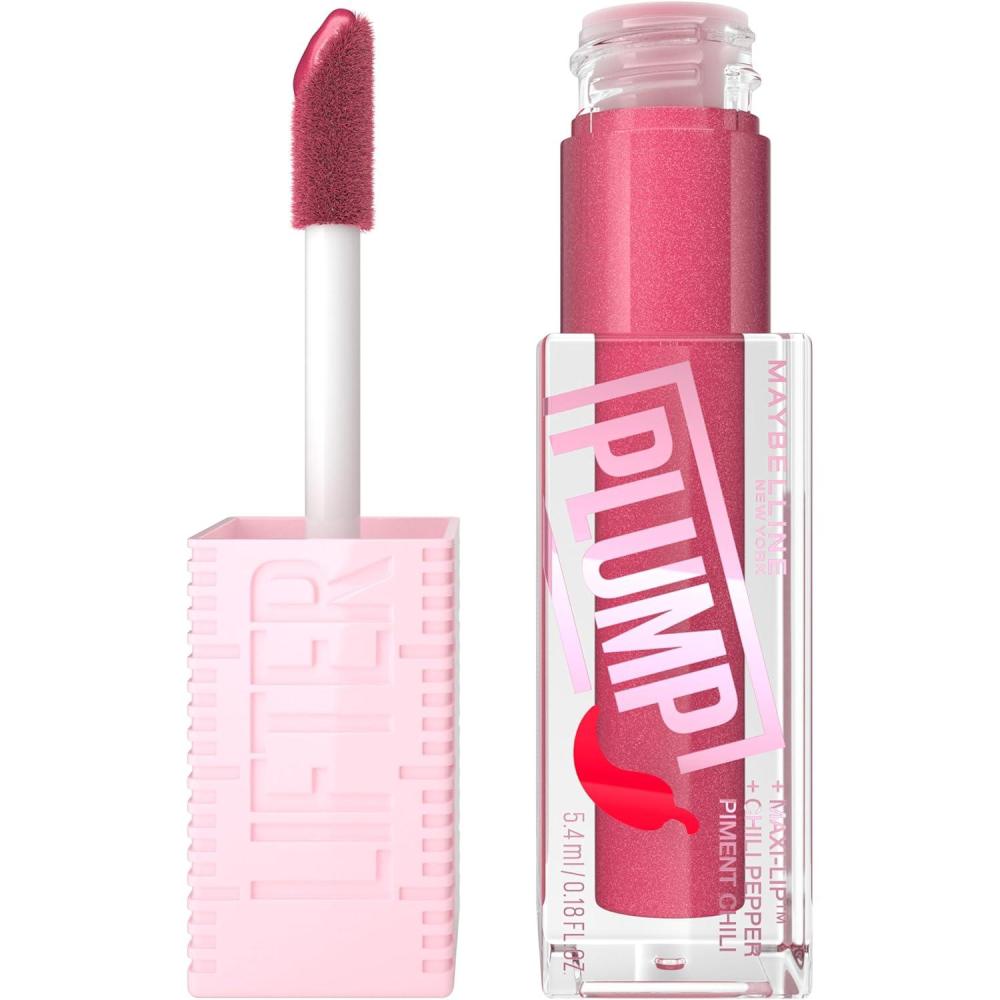 imageMAYBELLINE Lifter Gloss Lifter Plump Plumping Lip Gloss with Chili Pepper and 5 MaxiLip Hot Honey Clear with Pink and Gold 1 Count2 MAUVE BITE