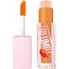 MAYBELLINE Lifter Gloss Lifter Plump, Plumping Lip Gloss with Chili Pepper and 5% Maxi-Lip, Hot Honey, Clear with Pink and Gold, 1 Count(8 HOT HONEY)