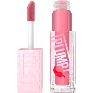 MAYBELLINE Lifter Gloss Lifter Plump, Plumping Lip Gloss with Chili Pepper and 5% Maxi-Lip, Hot Honey, Clear with Pink and Gold, 1 Count(1 BLUSH BLAZE)
