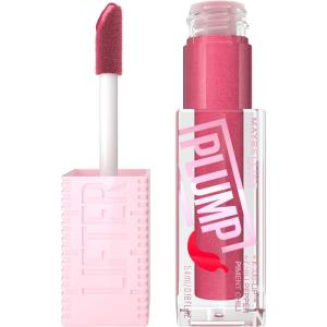 MAYBELLINE Lifter Gloss Lifter Plump, Plumping Lip Gloss with Chili Pepper and 5% Maxi-Lip, Hot Honey, Clear with Pink and Gold, 1 Count(2 MAUVE BITE)
