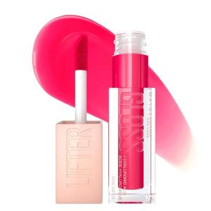Maybelline New York Lifter Gloss Hydrating Lip Gloss with Hyaluronic Acid, Taffy, Sheer Berry, 1 Count(24 BUBBLEGUM)