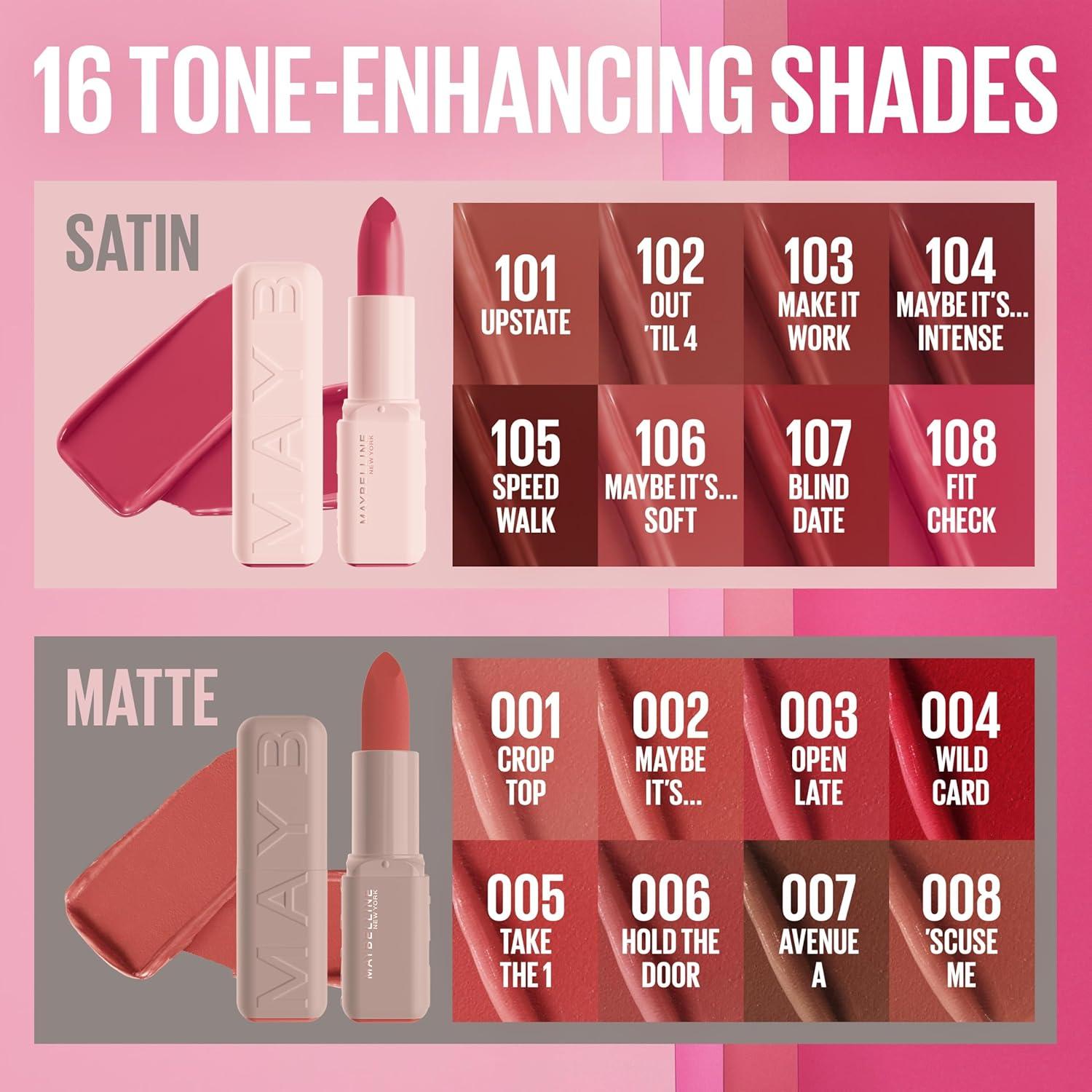 imageMAYBELLINE Serum Lipstick Hydrating Lip Makeup with 8HRs of Lip Plumping Moisture with Hyaluronic Acid Oil Blend Make It Work Midtone Rosey Mauve Satin004 WILD CARD