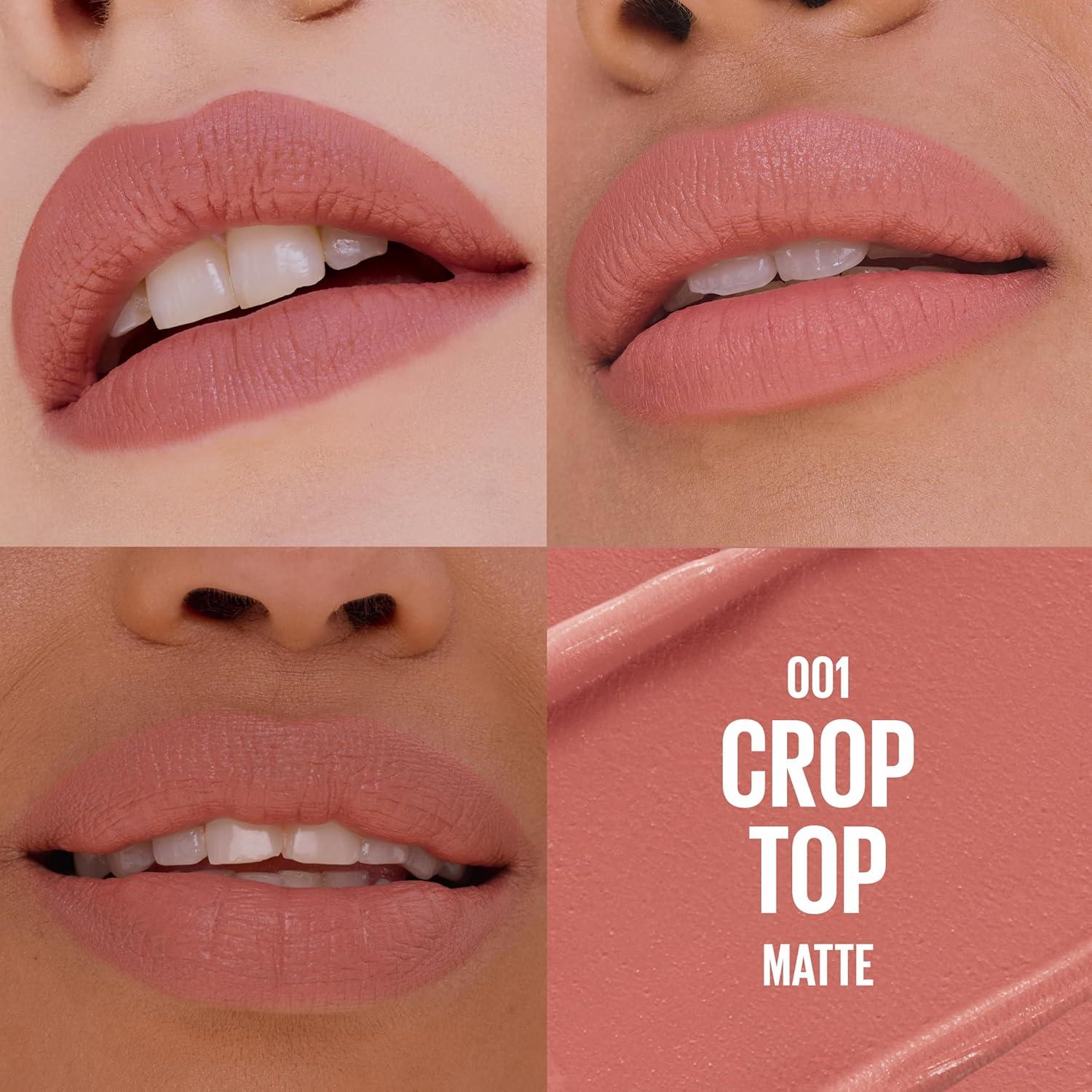 imageMAYBELLINE Serum Lipstick Hydrating Lip Makeup with 8HRs of Lip Plumping Moisture with Hyaluronic Acid Oil Blend Make It Work Midtone Rosey Mauve Satin001 CROP TOP