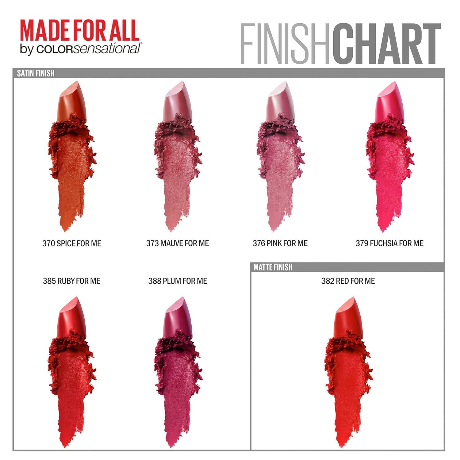 imageMaybelline Color Sensational Made for All Lipstick Crisp Lip Color amp Hydrating Formula Mauve For Me Nude Brown 1 Count379 FUCHSIA FOR ME
