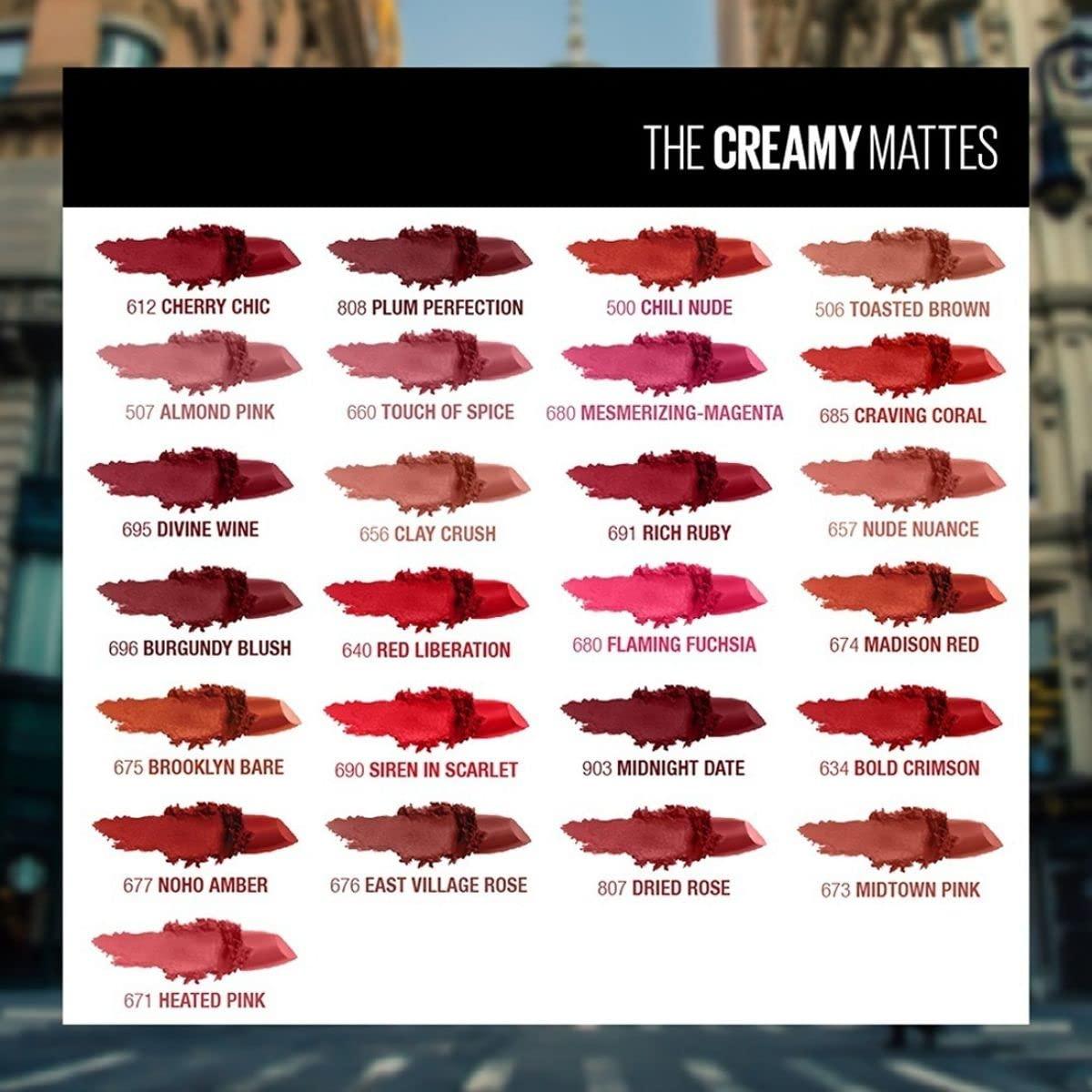 imageMaybelline Color Sensational Made for All Lipstick Crisp Lip Color amp Hydrating Formula Mauve For Me Nude Brown 1 Count690 SIREN IN SCARLET