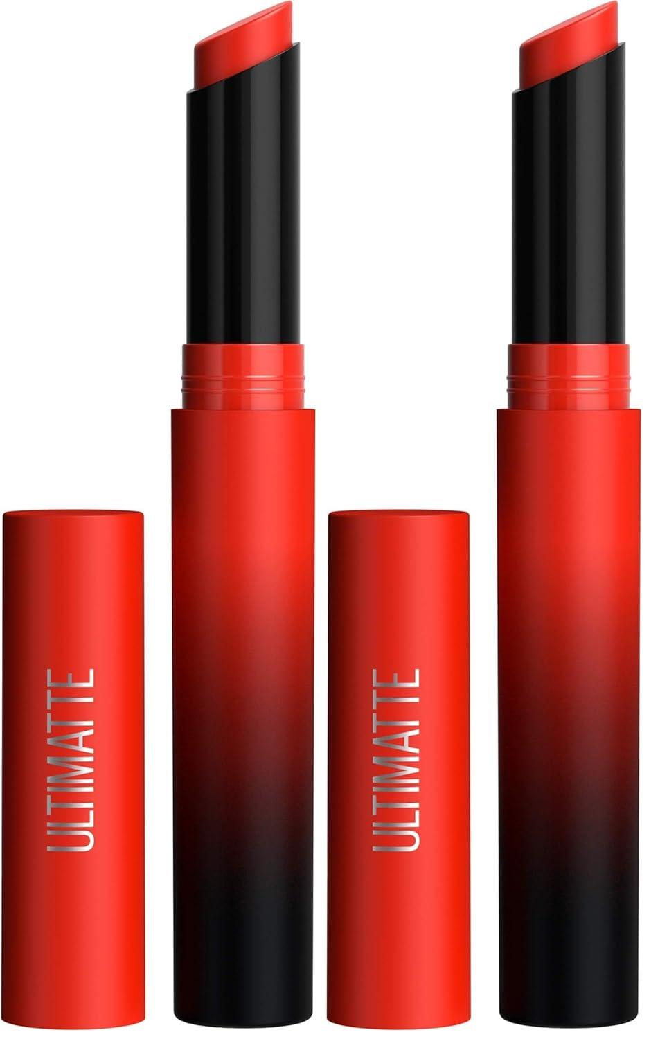 imageMaybelline Color Sensational Ultimatte Matte Lipstick NonDrying Intense Color Pigment More Taupe Rose Nude 1 Count299 MORE SCARLET