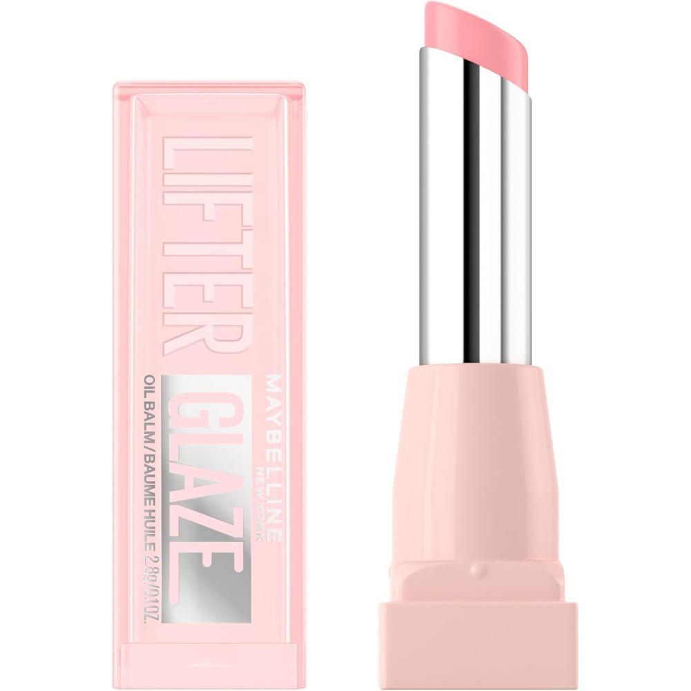 imageMAYBELLINE Lifter Glaze Oil Balm with Hyaluronic Acid and Hydrating Oil Blend Lip Balm with 24HRs of Smooth Moisturizing Shine Peach Quench Sheer Peach NudePink Drip